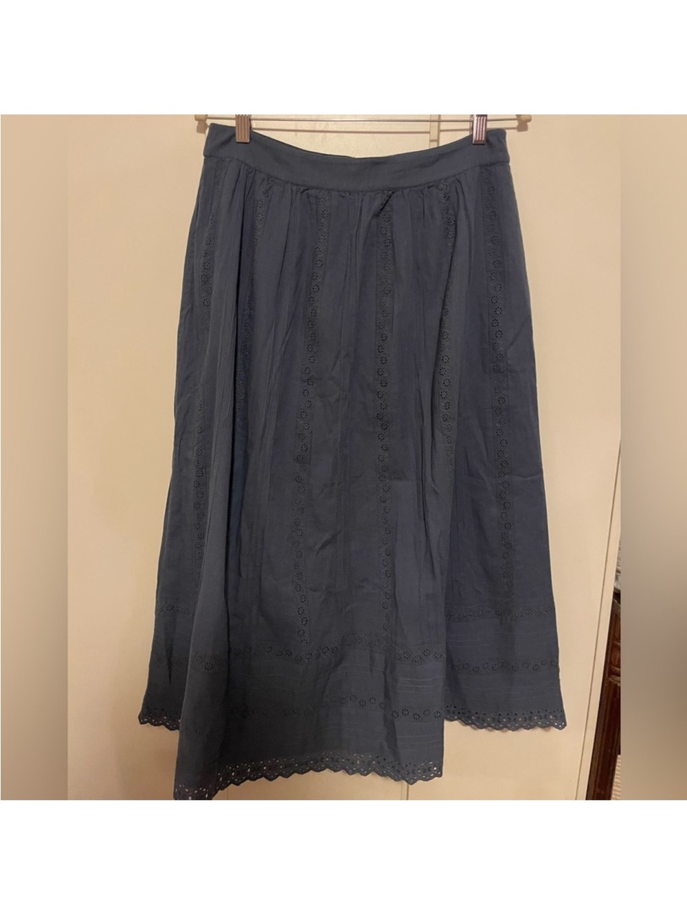 Sezane Duda Skirt — Mineral Blue Midi Skirt - Picture 4 of 4